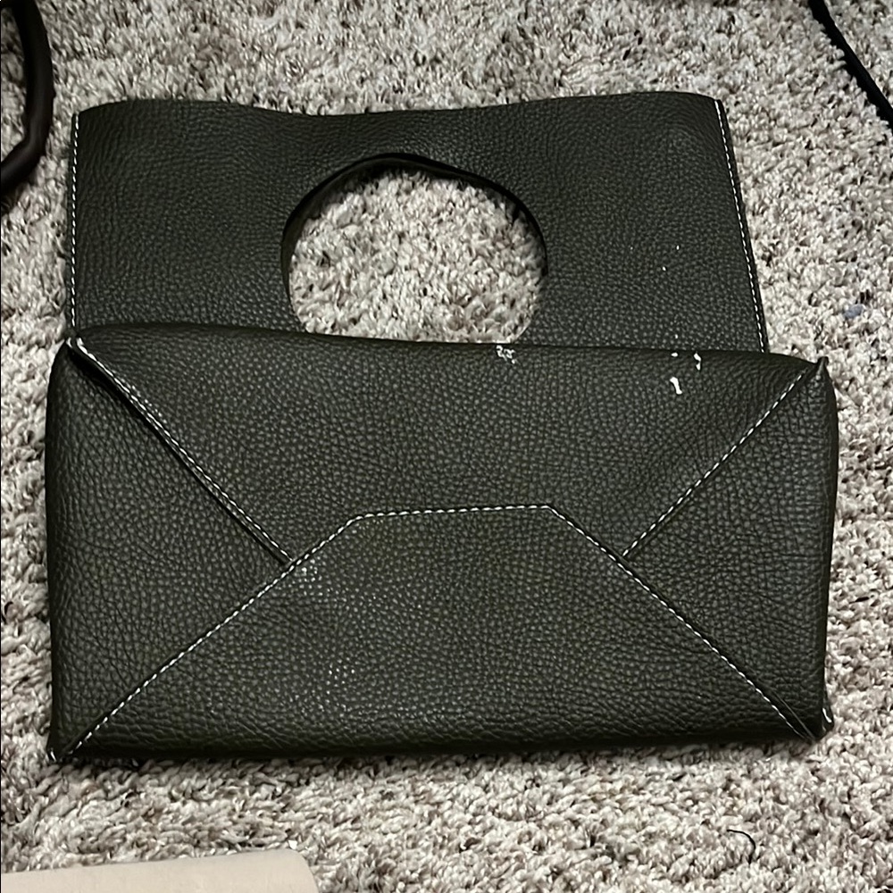 Elegant Olive Green Leather Handbag